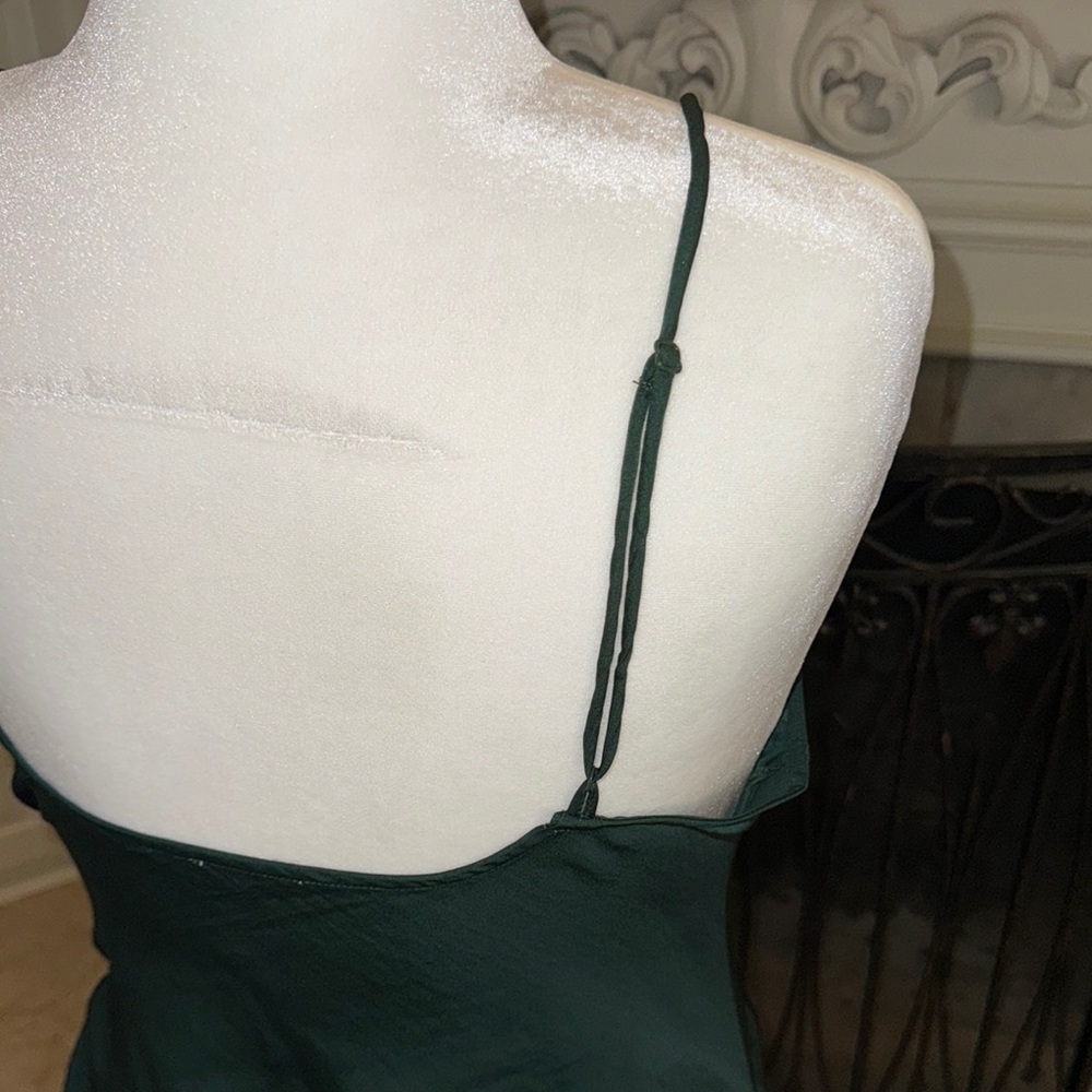 Free People Green Ruched Cowl Neck Mini - Picture 6 of 9